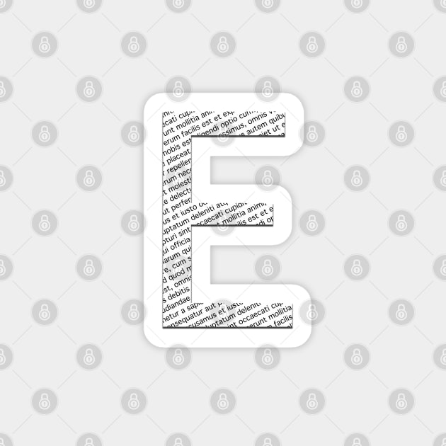Typographic monogram cutout E Sticker by Slownessi